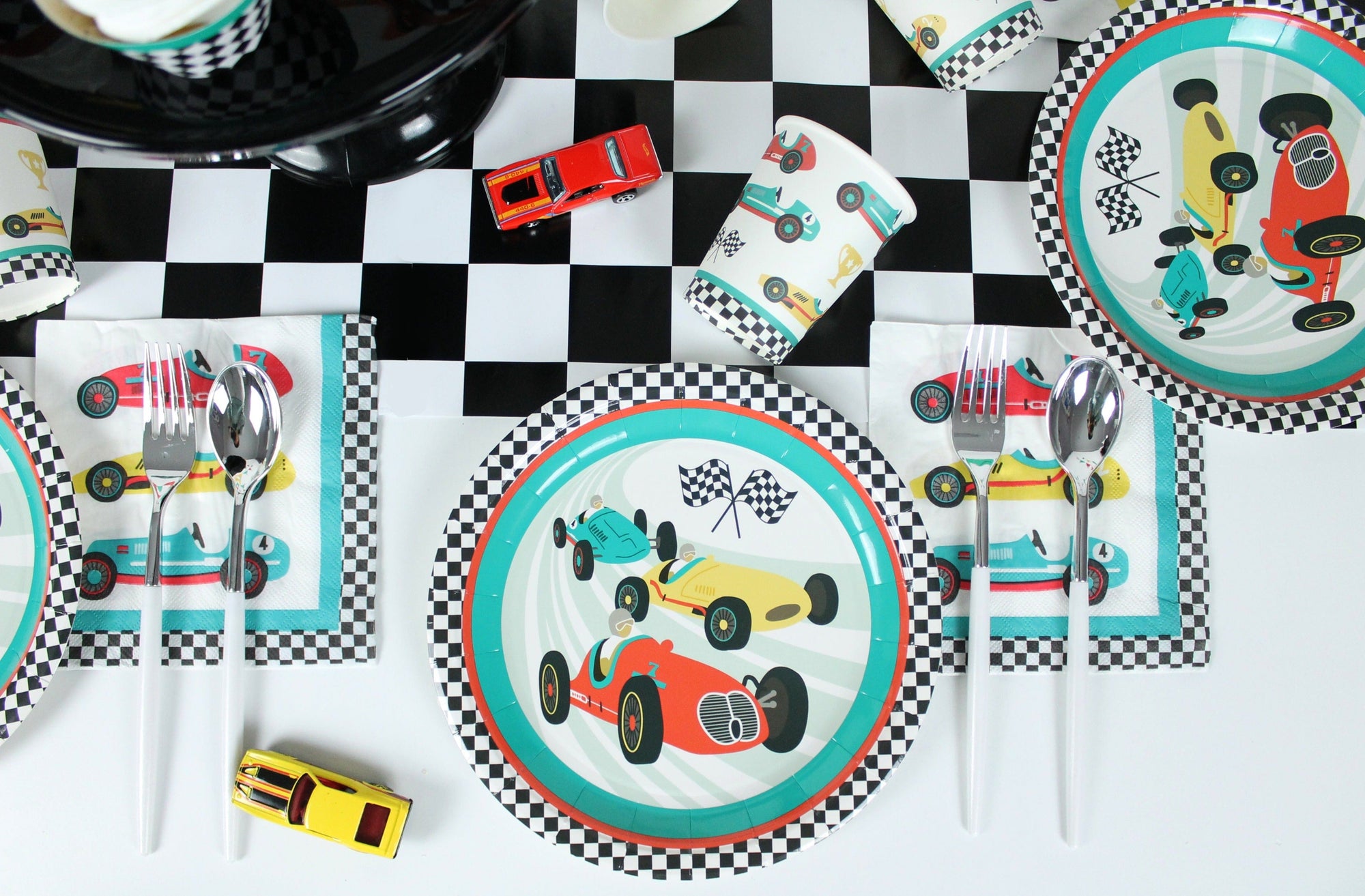 Kit de cupcakes de coches de carreras vintage