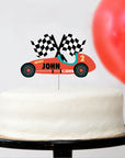Kit de decoración para tarta personalizada con diseño de coche de carreras vintage