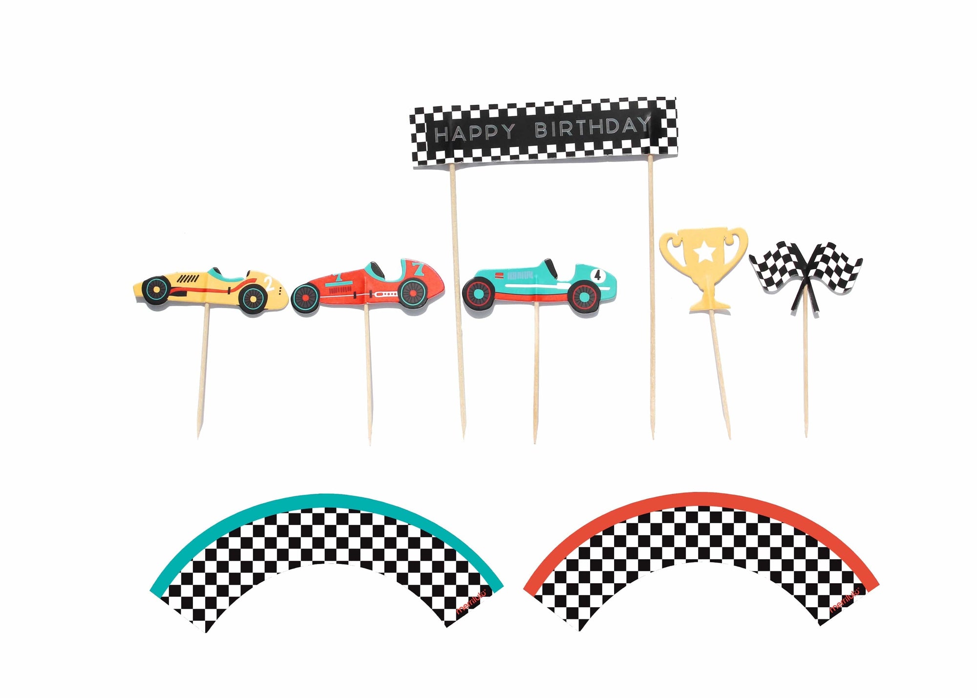 Kit de cupcakes de coches de carreras vintage