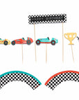 Kit de cupcakes de coches de carreras vintage