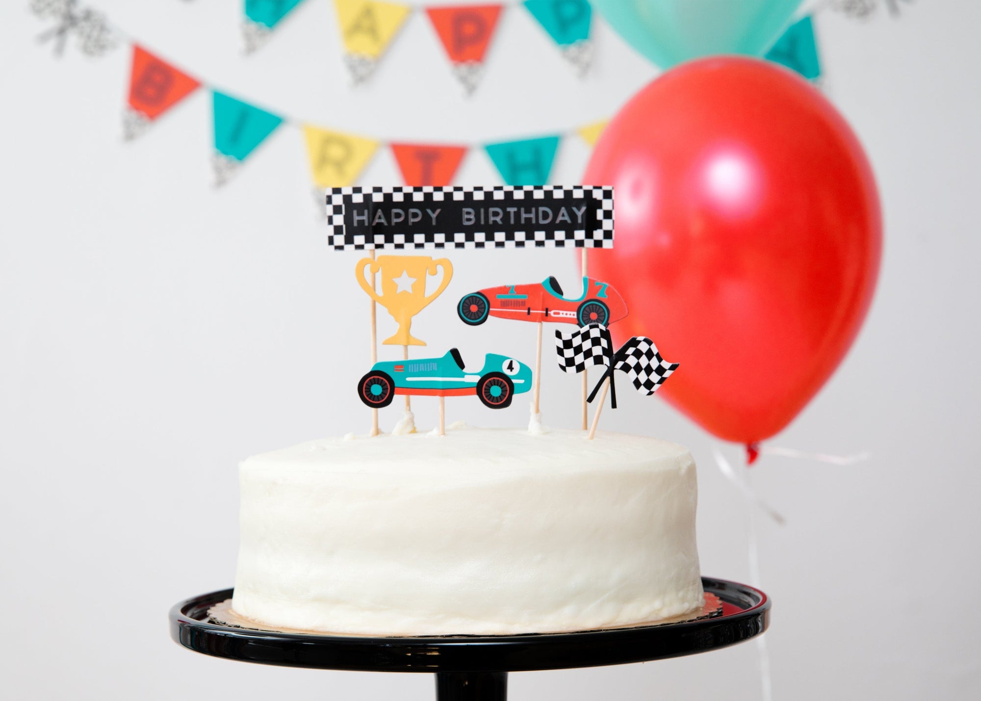 Kit de cupcakes de coches de carreras vintage