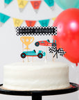 Kit de cupcakes de coches de carreras vintage