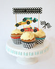 Kit de cupcakes de coches de carreras vintage