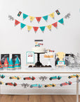 Kit de decoración para tarta personalizada con diseño de coche de carreras vintage