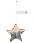Wooden Glitter Star Ornament