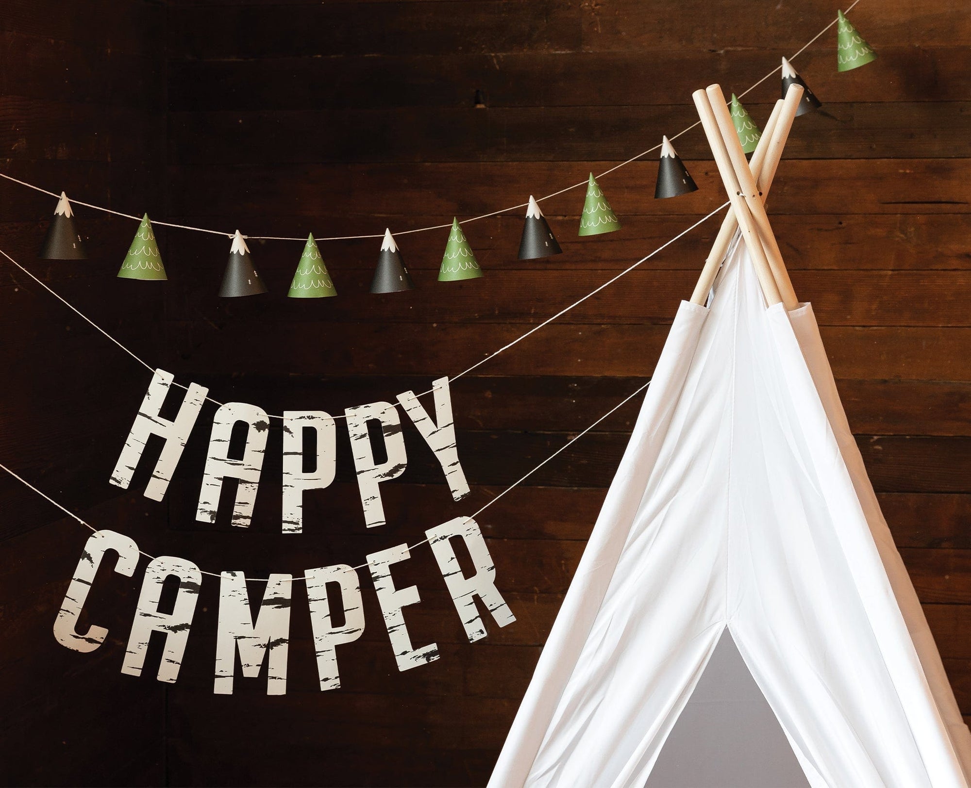 Bannière de camping-car heureux