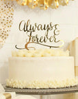 My Mind's Eye Always & Forever Gold Acrylic Cake Topper