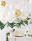 Gold and White Confetti Balloon Arch