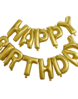Gold Happy Birthday Balloon Banner