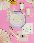 Pink and White Cat Candles