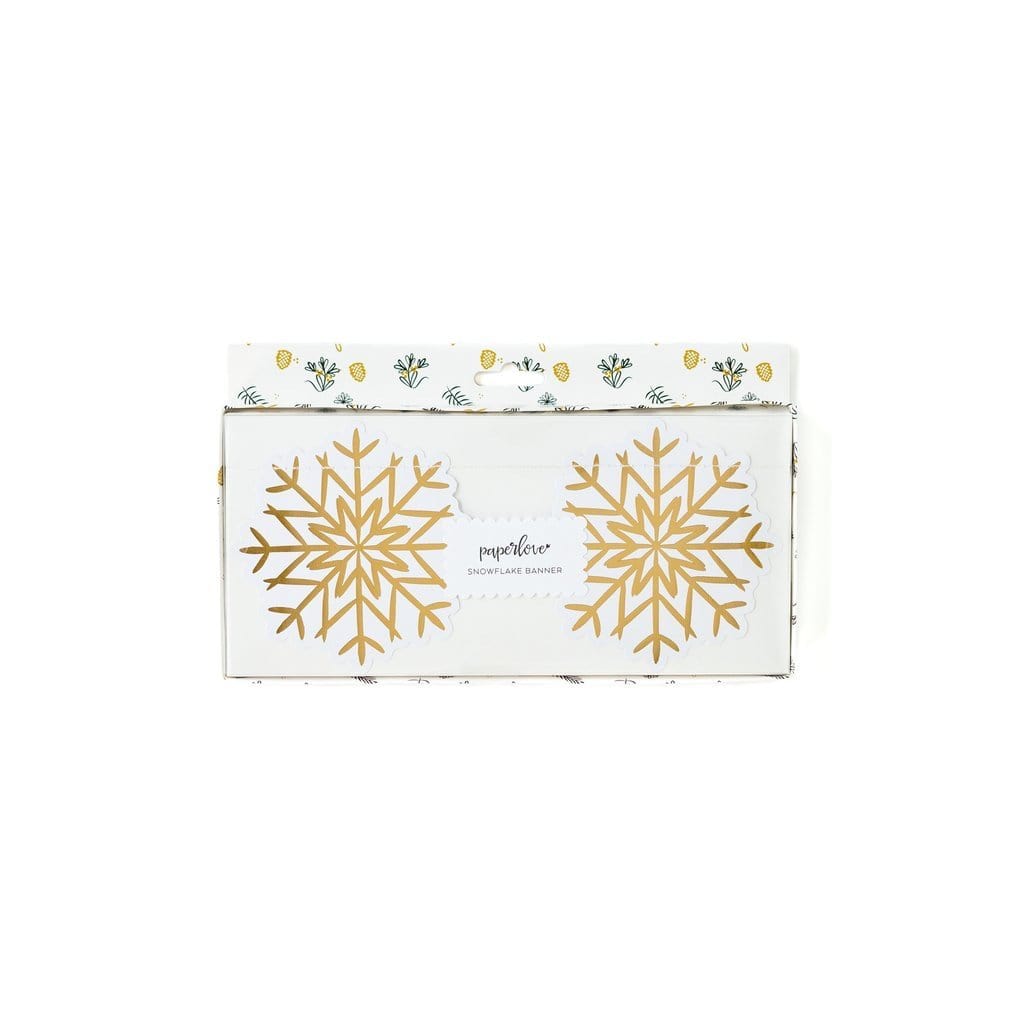 Bannière de flocon de neige en feuille d'or