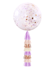 Jumbo Confetti Balloon with Tassel Tail Kit - Lilac & Rose Gold