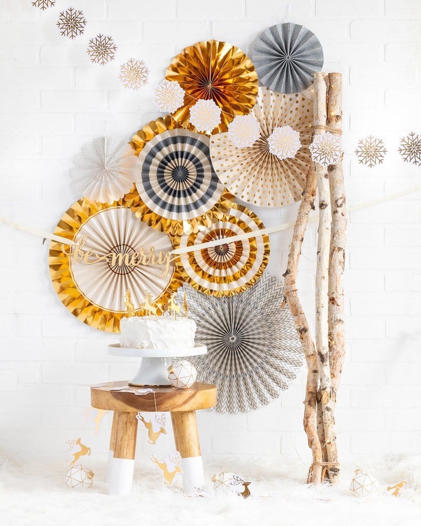 Bannière de flocon de neige en feuille d'or