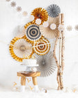 Bannière de flocon de neige en feuille d'or