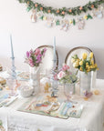 Guirlande de laine marguerite rose