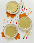 Large Gold Party Porcelain Plates