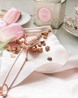 Infusor de té con forma de corazón de oro rosa
