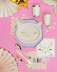 Assiettes Chat Rose