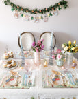 Guirlande de laine marguerite rose