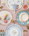 Floral Chinoiserie Lattice Plates