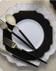 Black and Gold Plastic Flatware
