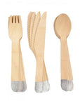 Silver Tip Wooden Cutlery