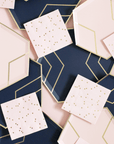 Platos hexagonales en rosa rubor y dorado - Pequeños