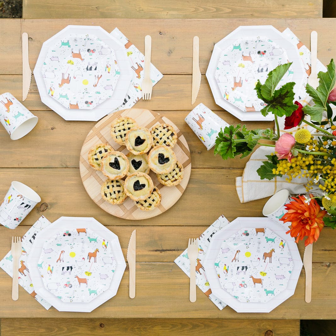 Assiettes à motif de ferme - Petites