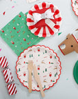 Assiettes à Motif de Bonbons de Noël du Père Noël - Grandes