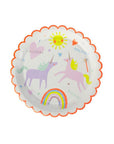 Meri Meri Round Scalloped Unicorn Plates
