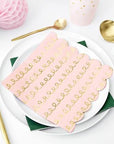 Serviettes Doodle Or et Rose - Grandes