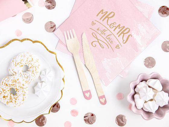 Pink Heart Wooden Cutlery