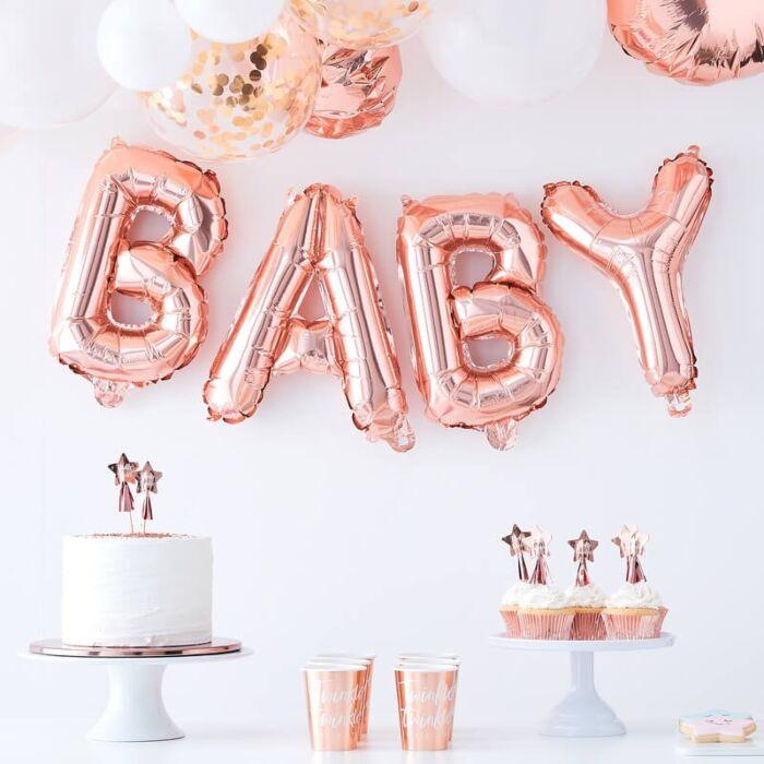 Rose Gold Baby Balloon Banner