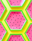 Watermelon Hexagon Plates - Large