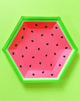Watermelon Hexagon Plates - Large