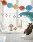 Sleeping Baby Bear Moon Balloon - Blue