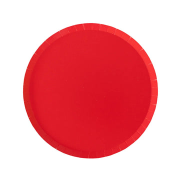Cherry Red Circle Dinner Plates - Large