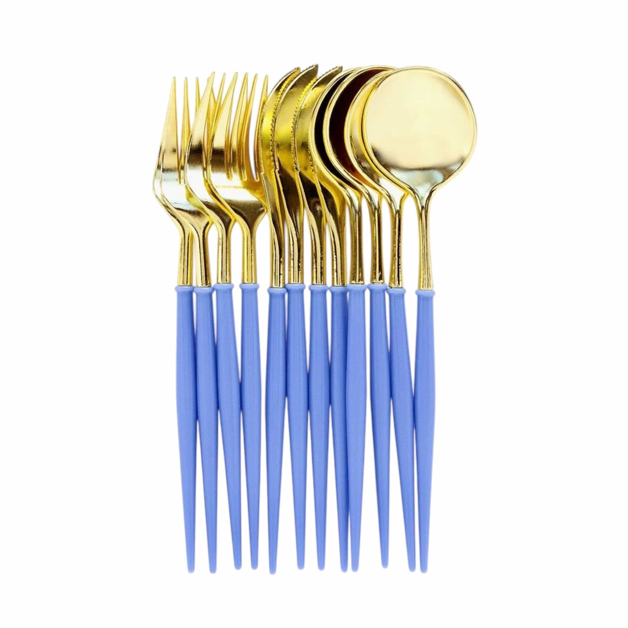 Modern Blue and Gold Plastic Party Cutlery