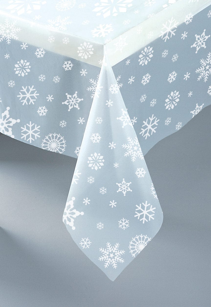 Clear Snowflake Plastic Table Cover