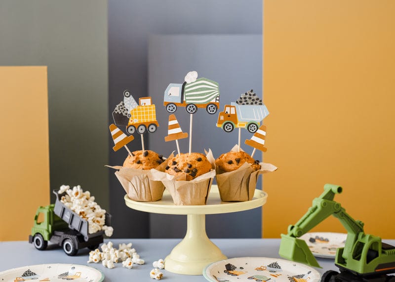 Construction Trucks Cupcake Toppers