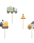 Construction Trucks Cupcake Toppers