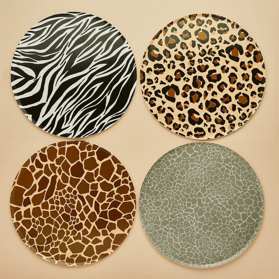 Animal Print Circle Plates - Large