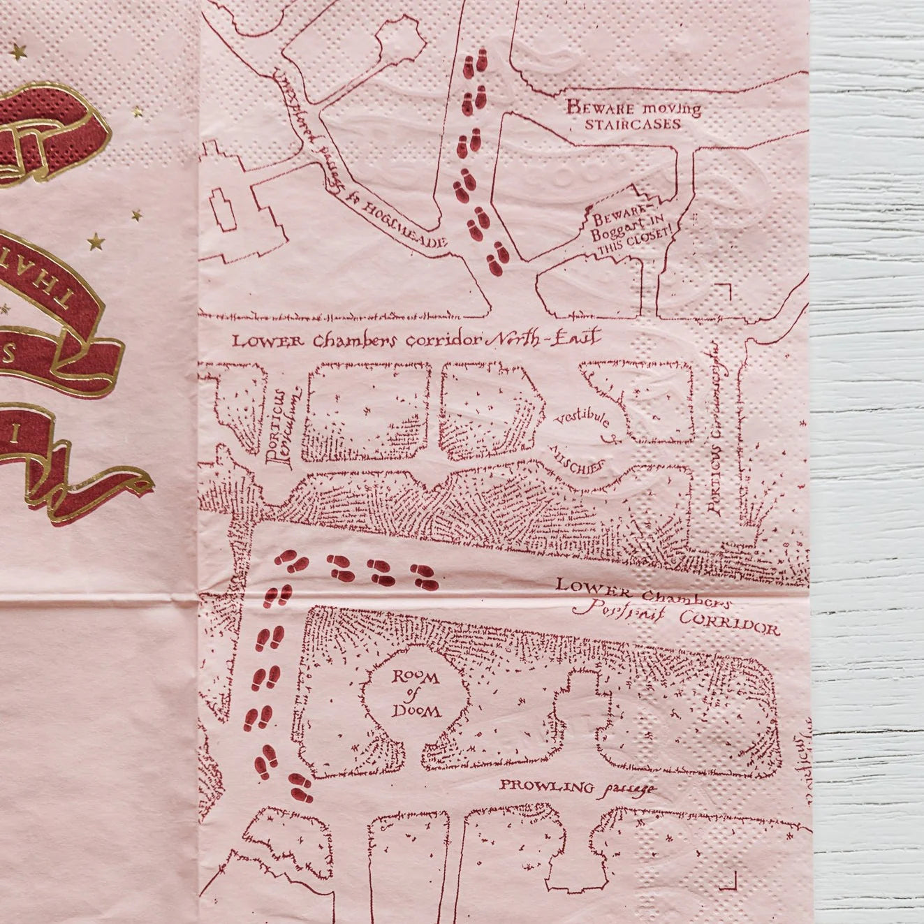 Harry Potter Marauder&#39;s Map House Napkins - Small