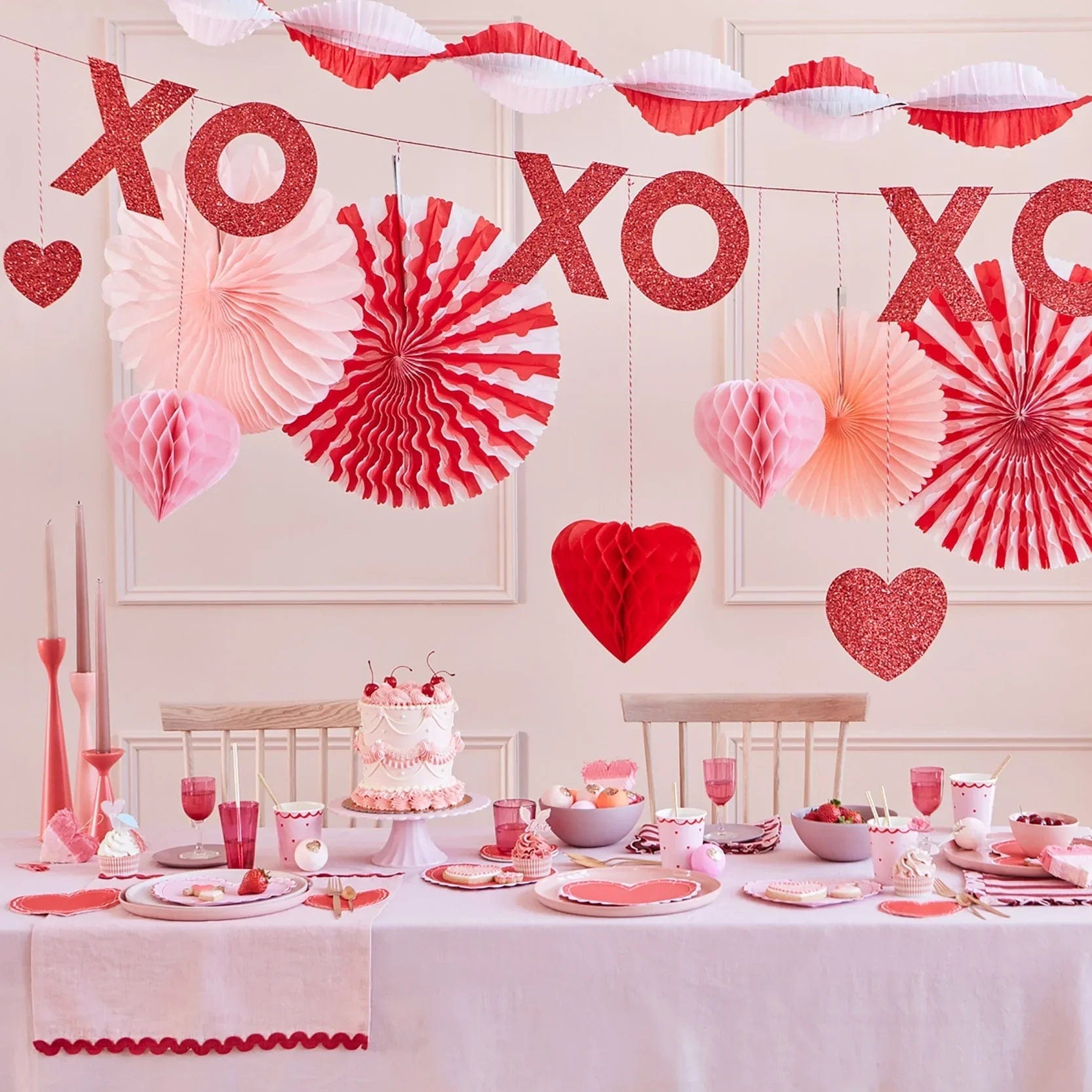 Pink and Red Lacy Heart Napkins