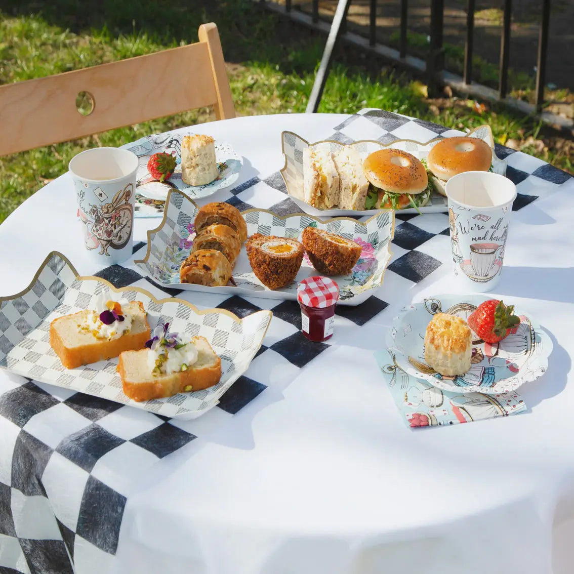 Black and White Checkered Table Runner