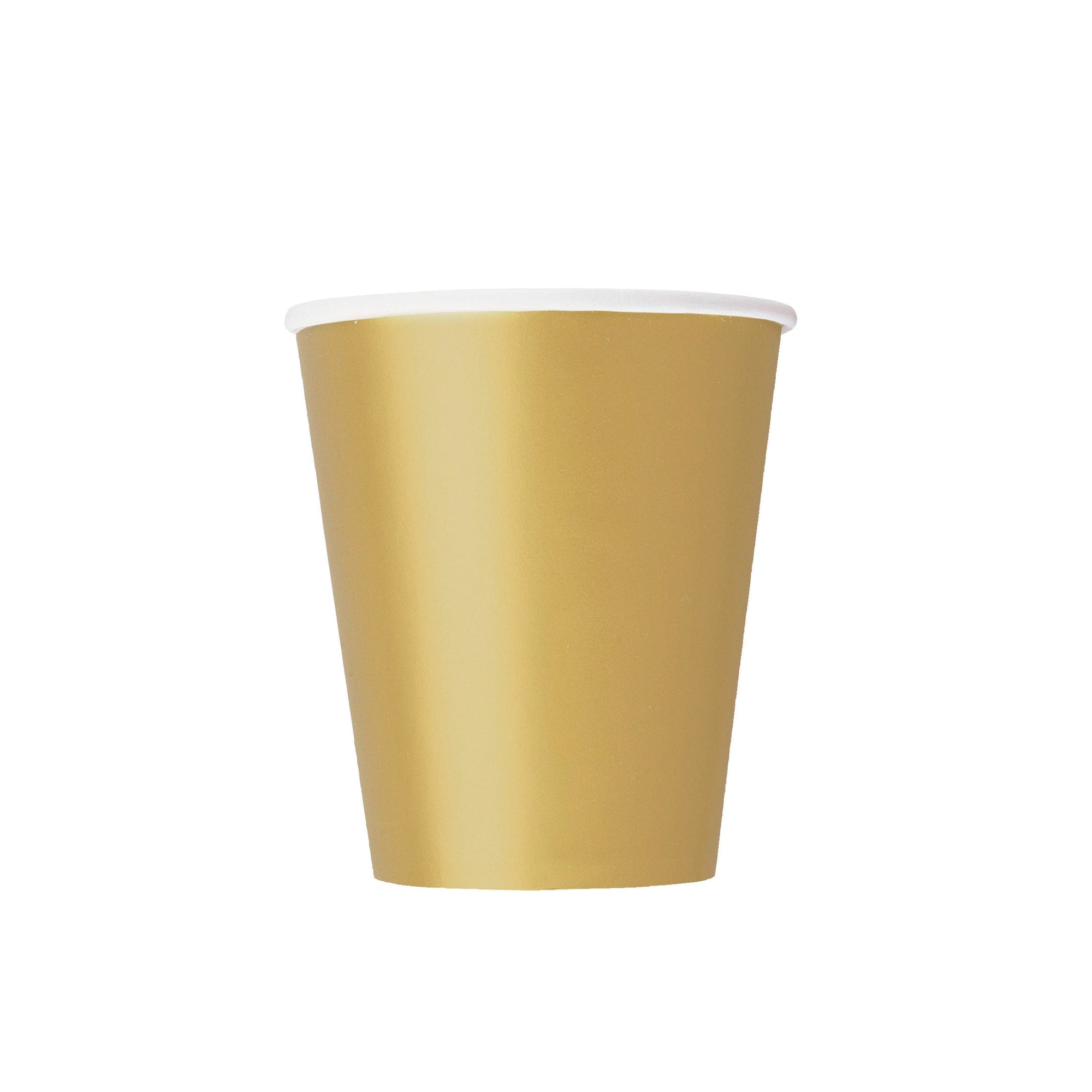Matte gold paper cups for party - elegant disposable gold party cups perfect for birthday parties, weddings, baby showers, and upscale party supplies decorations