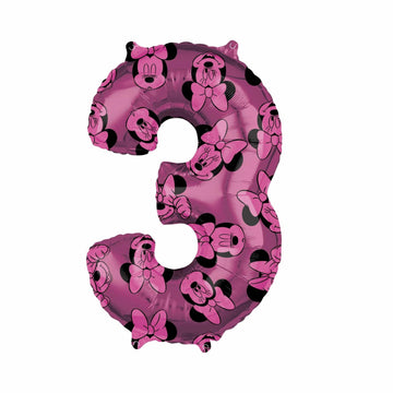 Pink Minnie Mouse Number Balloon - 3