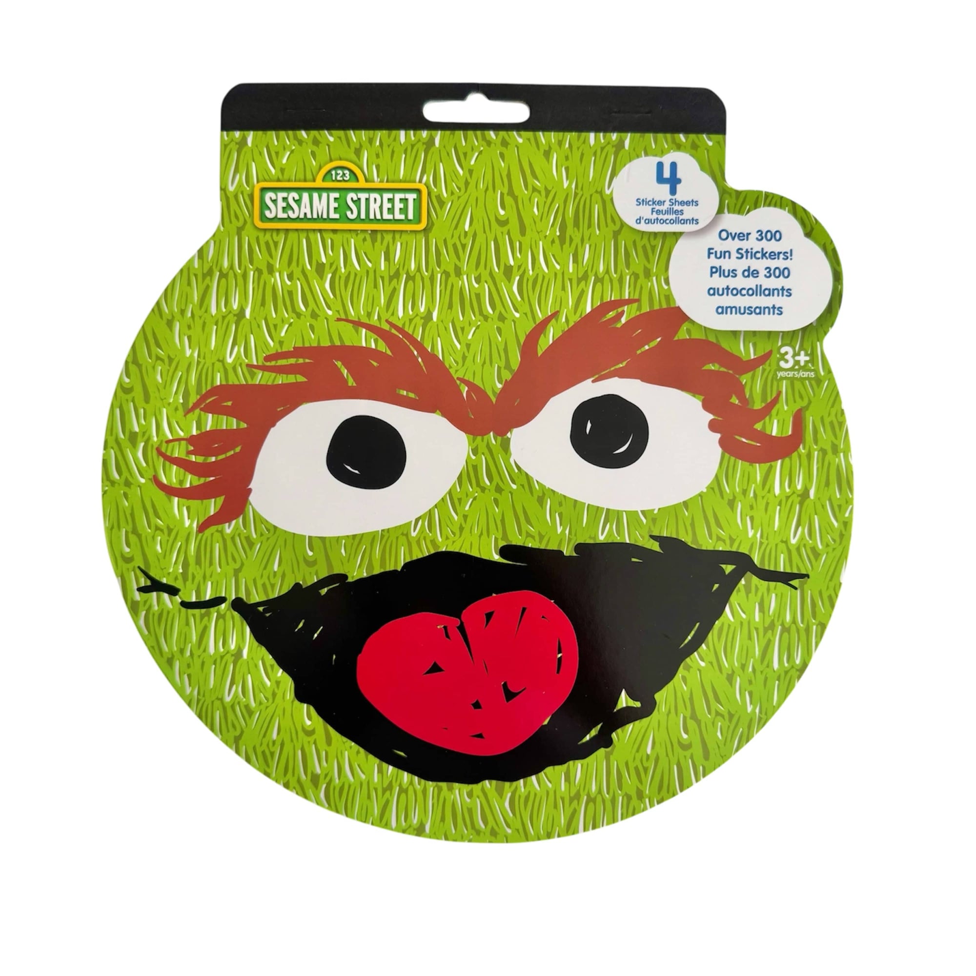 Sesame Street sticker pack with an Oscar the Grouch face 