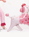 Large pink poodle walking balloon with leash - French Paris themed party balloon decoration novelty balloon for birthday parties