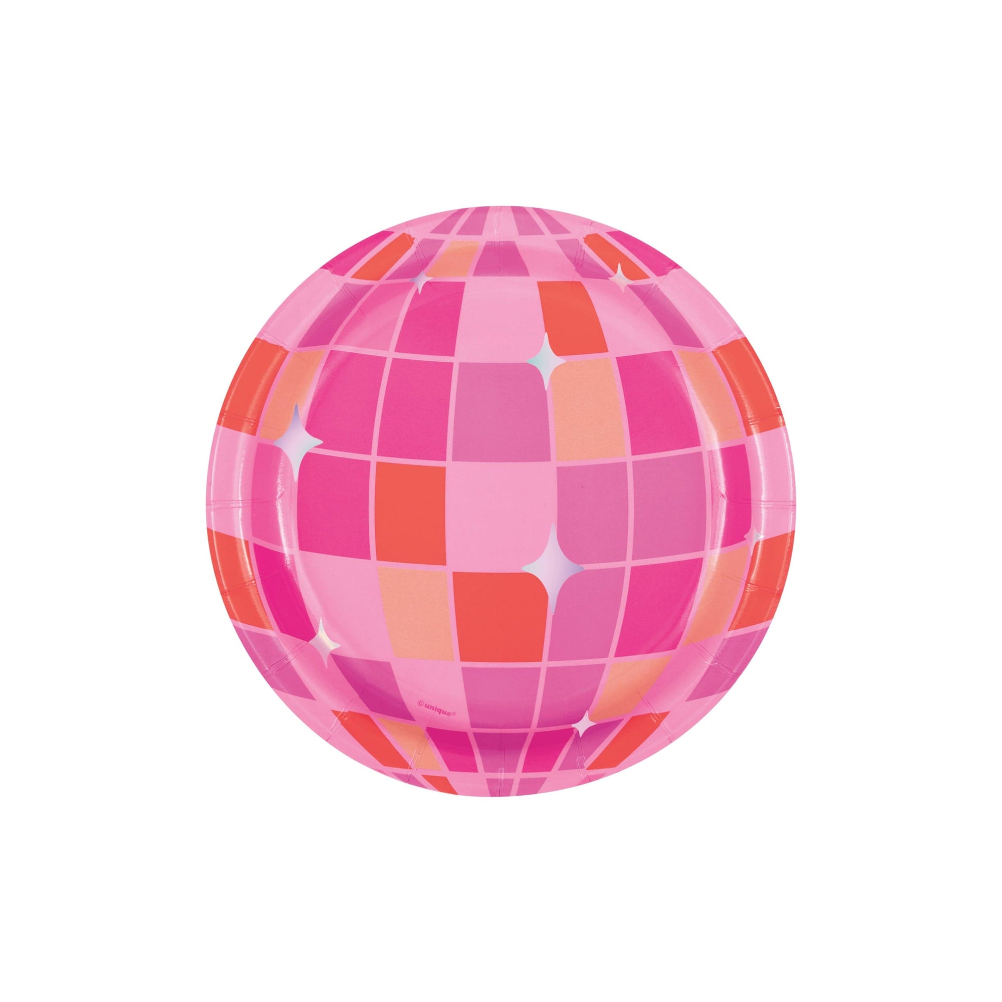 Pink Disco Ball Plates
